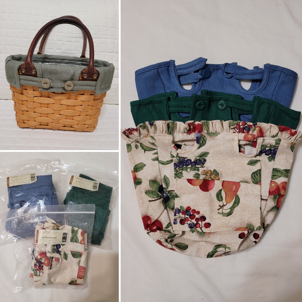 Longaberger 2001 Small Boardwalk Basket Purse With 4 Liners, GUC